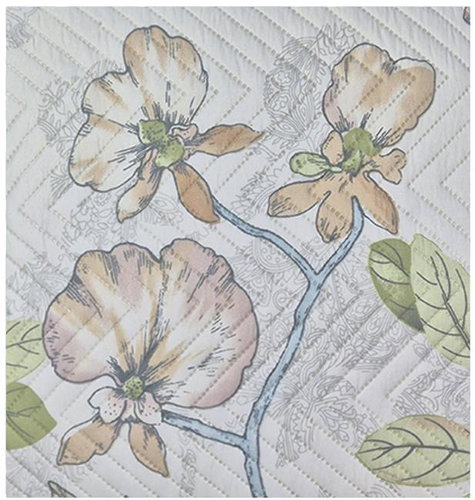 4sleep Reversible bedspread 200 × 220 cm - flowers/cream - Bed Cover - Main image