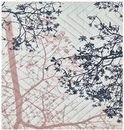 4sleep Reversible bedspread 200 × 220 cm - trees black/pink - Bed Cover