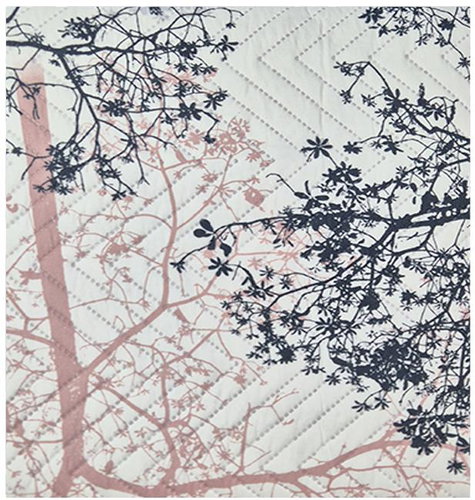 4sleep Reversible bedspread 200 × 220 cm - trees black/pink - Bed Cover - Main image