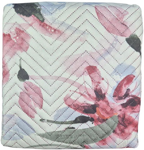 4sleep Reversible bedspread 200 × 220 cm - flowers pink on white/pink - Bed Cover - Main image