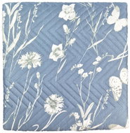 4sleep Reversible bedspread 200 × 220 cm - flowers blue/grey - Bed Cover