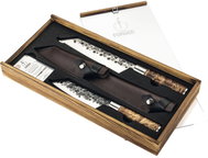 FORGED VG10 Sada japonských nožů Bunka v dřevěné krabičce, výška 40 mm, délka 398 mm - Knife Set