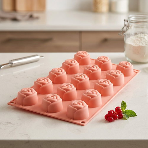 Silikomart Silicone baking mould Small Rose 15 - Baking Mould - Main image