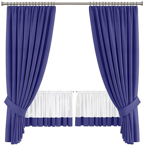 4sleep Set of finished curtains Bella - dark blue - Drape - Main image