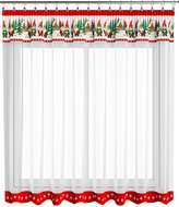4sleep Finished Christmas curtain 300 × 140 cm, Red elves - Curtain
