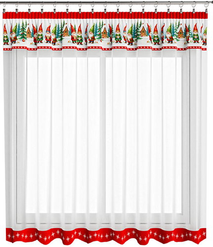 4sleep Finished Christmas curtain 300 × 140 cm, Red elves - Curtain - Main image