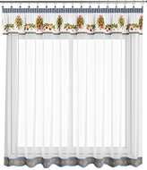 4sleep Finished Christmas curtain 300 × 140 cm, Cones grey - Curtain