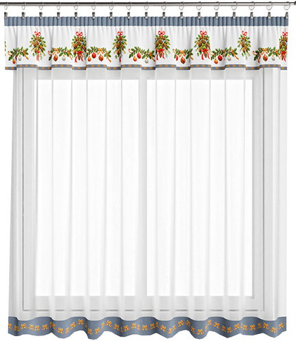4sleep Finished Christmas curtain 300 × 140 cm, Cones grey - Curtain - Main image