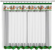 4sleep Finished Christmas curtain 300 × 140 cm, Snowmen green - Curtain