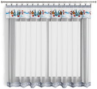 4sleep Finished Christmas curtain 300 × 140 cm, Snowmen blue - Curtain