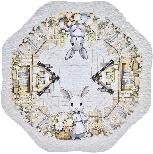 4sleep Easter tablecloth 30 cm - Bunnies and house - Tablecloth - Main image