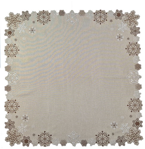 4sleep Christmas tablecloth flakes beige 85 × 85 cm - Tablecloth - Main image