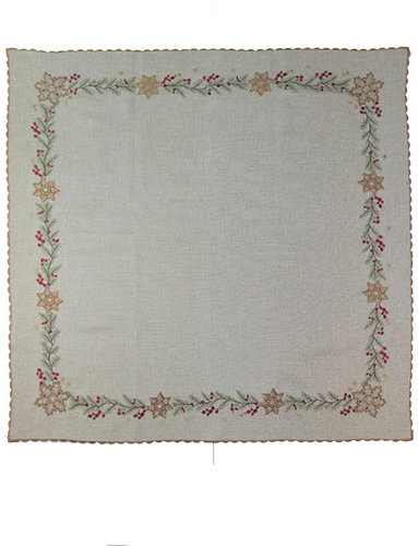 4sleep Christmas tablecloth twigs and snowflakes brown 40 × 90 cm - Tablecloth - Main image