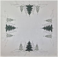 4sleep Christmas tablecloth trees green and silver on white 35 × 35 cm - Tablecloth