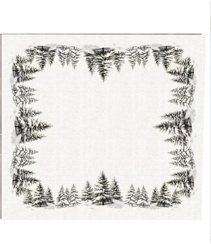 4sleep Christmas tablecloth snowy green trees 85 × 85 cm - Tablecloth - Main image