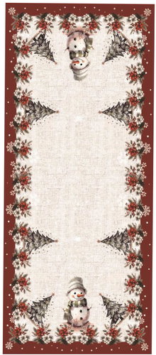 4sleep Christmas tablecloth snowmen red 35 × 35 cm - Tablecloth - Main image