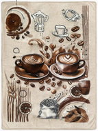 4sleep 40 × 60 cm, Coffee hnědá dva šálky - Microfiber Cloth