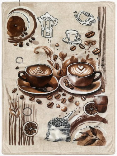 4sleep 40 × 60 cm, Coffee hnědá dva šálky - Microfiber Cloth - Main image