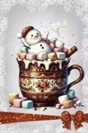 4sleep  Mikrovlákno utěrka 40 × 60 cm, Vánoce sněhulák a marshmallow - Microfiber Cloth