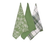 Forbyt Kuchyňské bavlněné utěrky Listy zelené 45 × 70 cm, 3 ks - Kitchen Towel