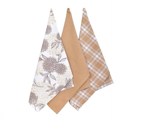 Forbyt Flowers cotton tea towels 45×70cm, 3 pcs Main image Forbyt Flowers cotton tea towels 45×70cm, 3 pcs - Kitchen Towel - Main image