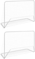 Football goals 2 pcs with net 182 x 61 x 122 cm steel white - Football Goal