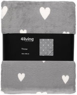 4Living Fleece blanket Hertta, 130 × 160 cm, grey - Blanket