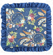 4sleep Zippered velour cover with ruffle 40 × 40 cm dark blue - Pillowcase