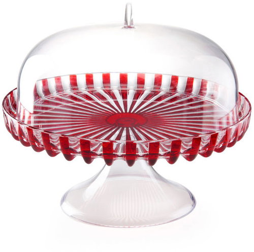 Fratelli Guzzini Dolce Vita Cake Stand with Lid, Diameter 31cm, Rosso - Cake Stand - Main image