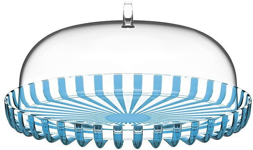 Fratelli Guzzini Dolcevita Cake Stand with Lid (ISCC+), Turquoise - Cake Stand - Main image