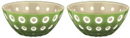 Fratelli Guzzini LE MURRINE Set of 2 Bowls 12cm, Sand/White/Moss Green - Small Bowl