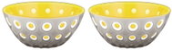 Fratelli Guzzini LE MURRINE Set of 2 Bowls 12cm, Yellow/Grey/White - Small Bowl