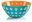Bowl 25cm LE MURRINE, Blue, Orange