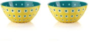 Fratelli Guzzini Bowls 12cm Set of 2 LE MURRINE, Yellow, White, Turquoise - Small Bowl