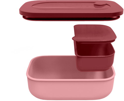 Fratelli Guzzini STORE&GO 2-in-1 Food Travel Container, Red - Storage Jar - Main image