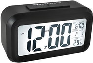 Iso 6583 Budík s podsvícením, černý - Alarm Clock
