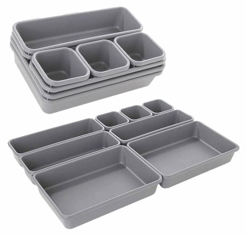 APT AG641B Modular drawer organizer 8 elements grey - Cutlery Tray - Main image