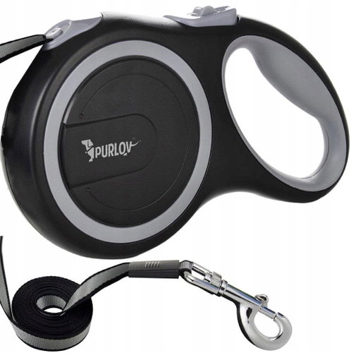 Purlov 19786 Self-retracting leash 8 m, 50 kg black and grey - Leash - Main image