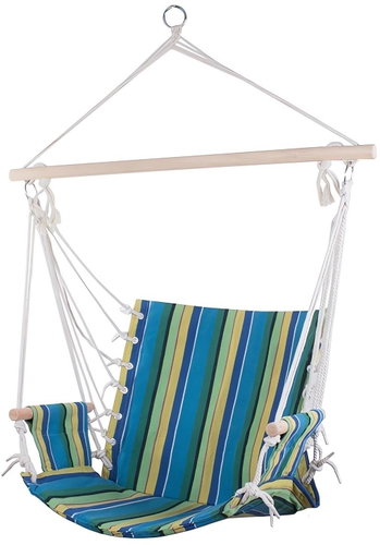 VERK Hanging armchair Hamaka, teal, thin stripe - Hanging Chair - Main image