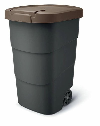 PROSPERPLAST Popelnice s odolnými kolečky Wheeler, antracit 90 l - Bin - Main image