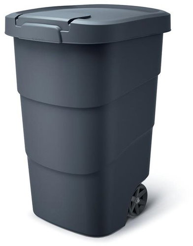 PROSPERPLAST Popelnice s odolnými kolečky Wheeler, antracit 95 l - Bin - Main image
