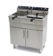 Maxima Fryer with drain tap and cabinet, double basket 2 × 16 l - Deep Fat Fryer