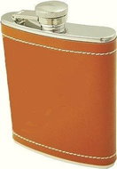 GGV Placatka in light brown leatherette with shots - Hip Flask