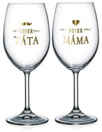 Nekupto Paired wine glasses Super Dad / Super Mom - Glass