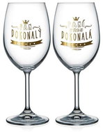Nekupto Paired wine glasses Mr perfect / Mrs perfect - Glass