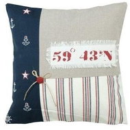 Béžový polštářek - 40x40 cm - kotvy - Pillow