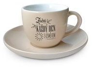 Nekupto HD kafetearie hrnek s podšálkem NCQ 003 Začni každý den s úsměvem - Hrnek