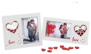 KPH Svatební dřevěný fotorámeček s aplikací SWEET KISSES 15 × 10cm - Fotorámeček