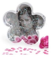 KPH Snow blower FLOWER 10 × 10cm pink - Photo Frame