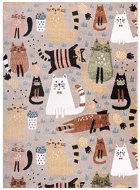 Dywany Łuszczów Dětský kusový koberec Fun Kittens Cats beige 140 × 190 cm - Koberec